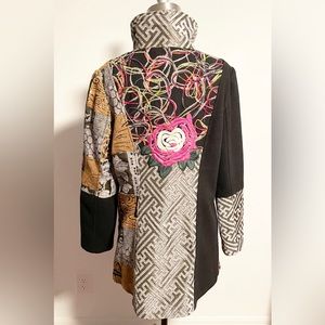 Patchwork, embroidered jacket, embellished coat, Zashi. Lined jacket. Size M.